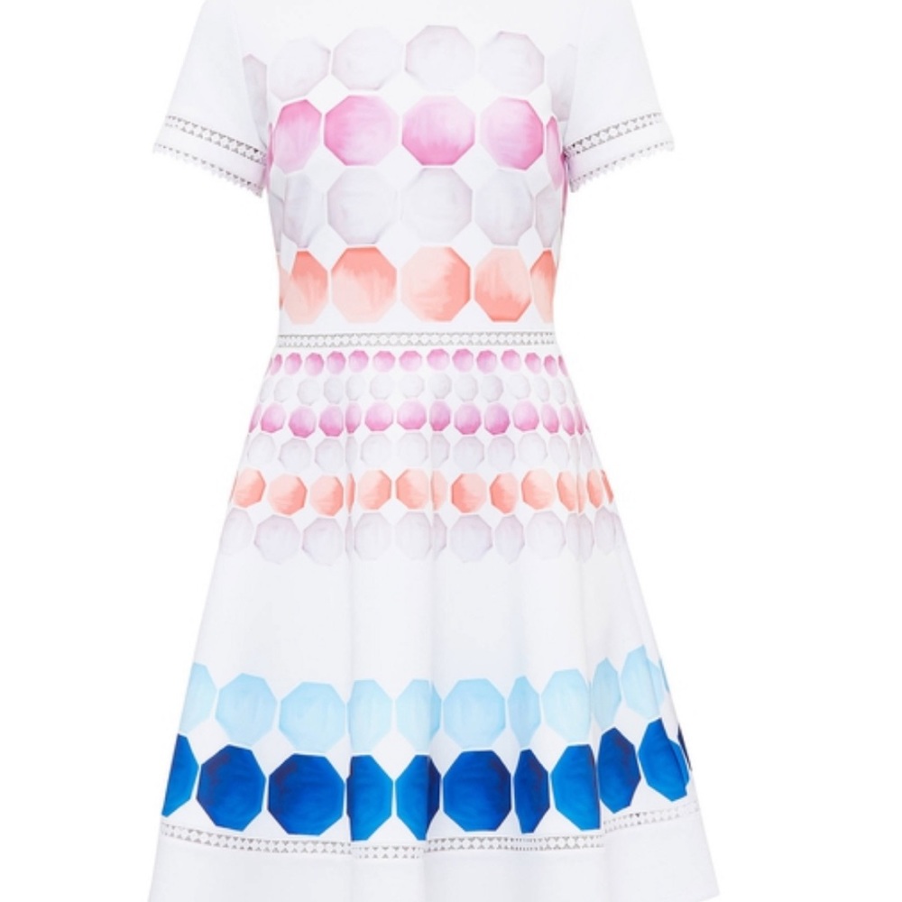 Ted Baker Myley Marina Mosaic Skater Dress size 1 / us 4 - Picture 3 of 7